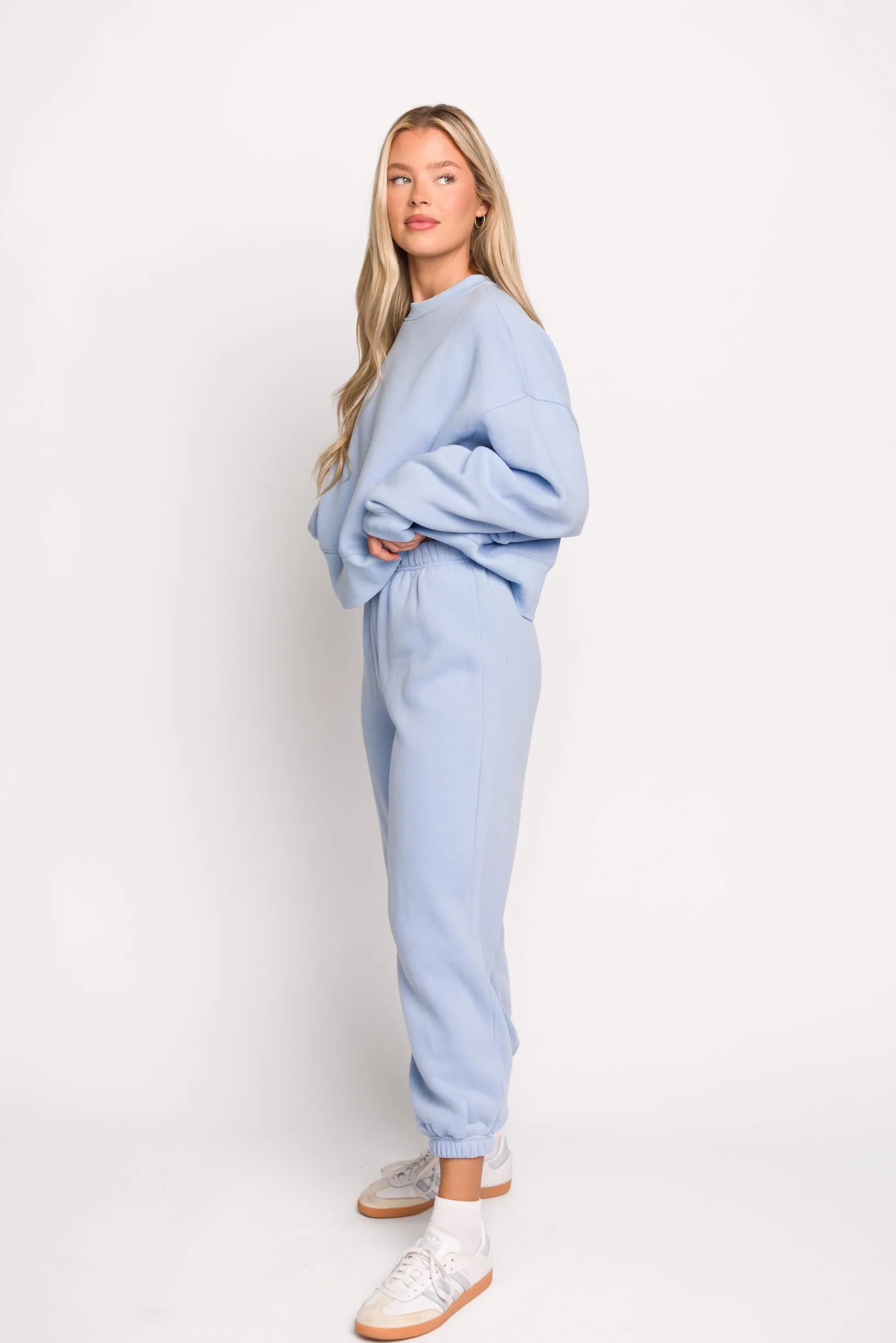 Comfy Cozy Sweatshirt and Sweatpants Set in Baby Blue