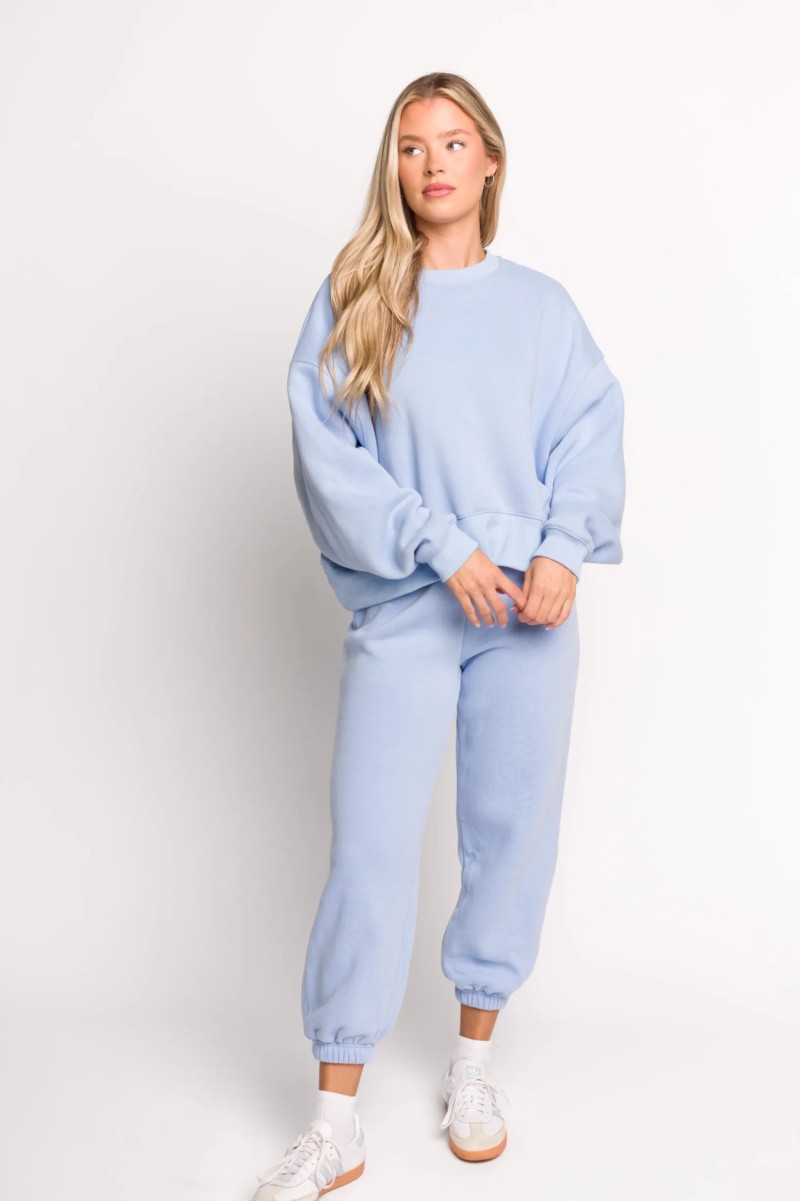 Comfy Cozy Sweatshirt and Sweatpants Set in Baby Blue