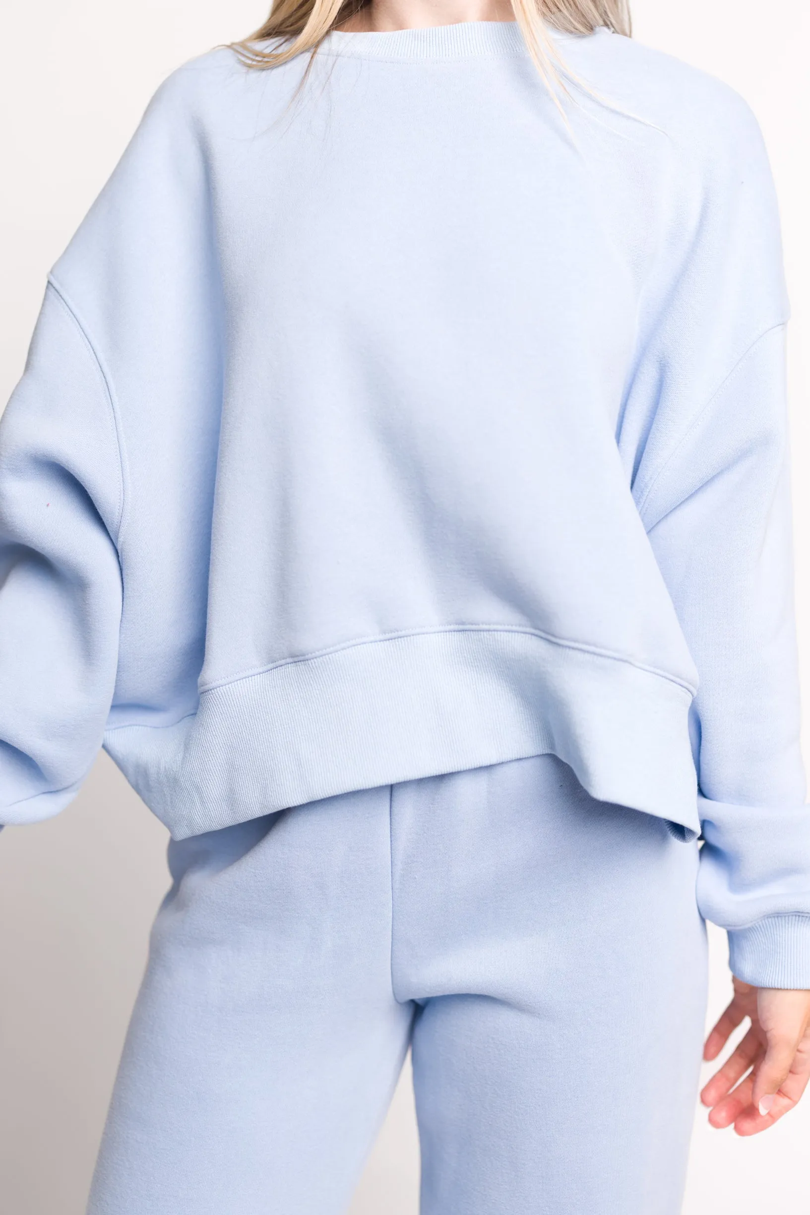 Comfy Cozy Sweatshirt and Sweatpants Set in Baby Blue