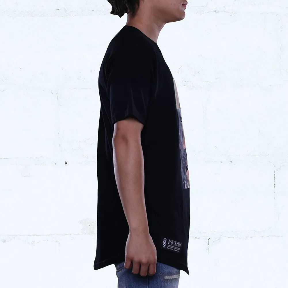 Coptic Savage Curved Hem Tee Black