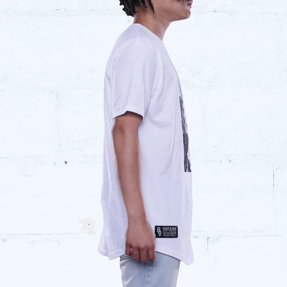 Coptic Savage Curved Hem Tee White