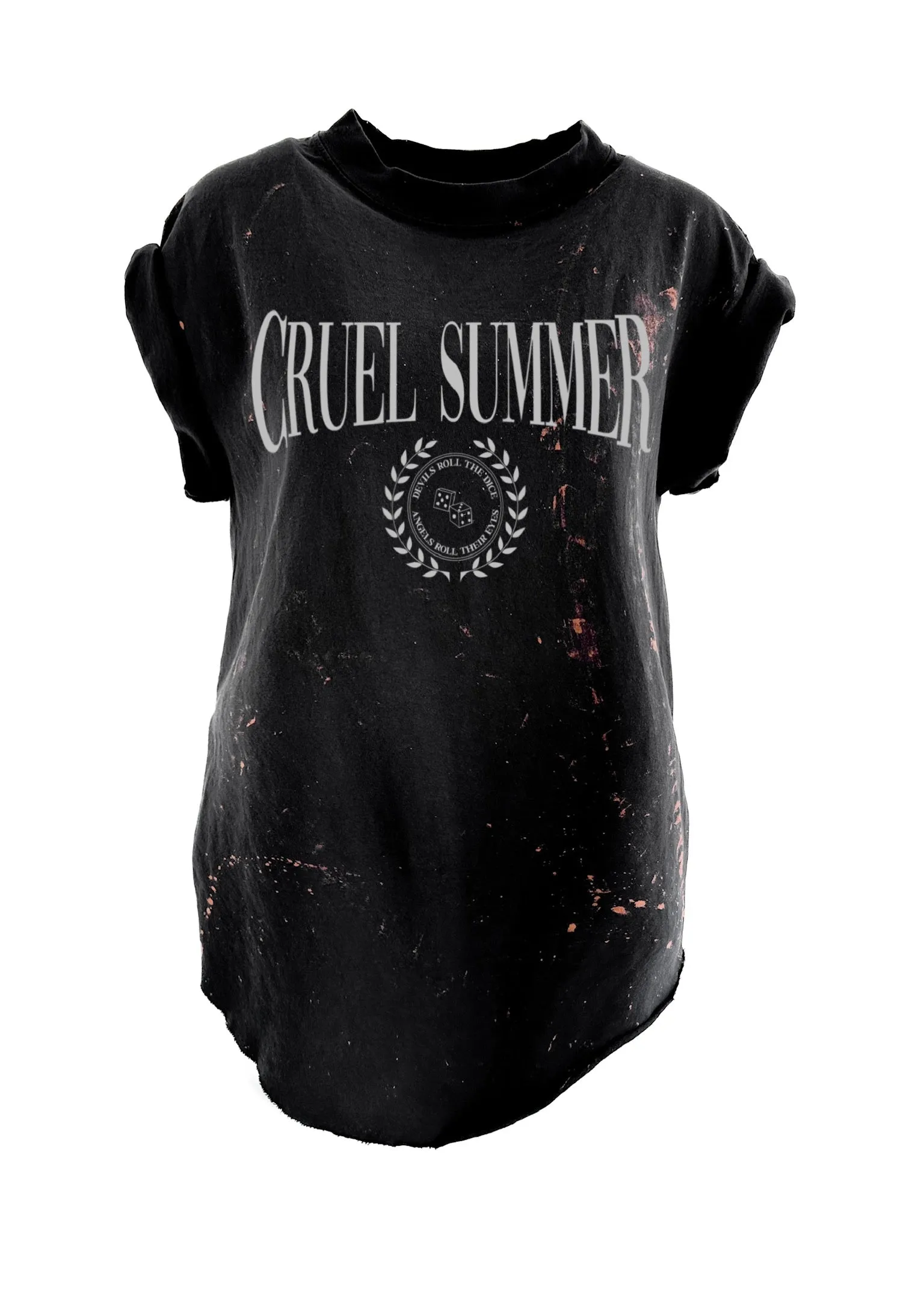 CRUEL SUMMER BLEACHED OUT SIDE SLIT TEE