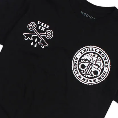 Curved Hem Legal Money T Shirt Black