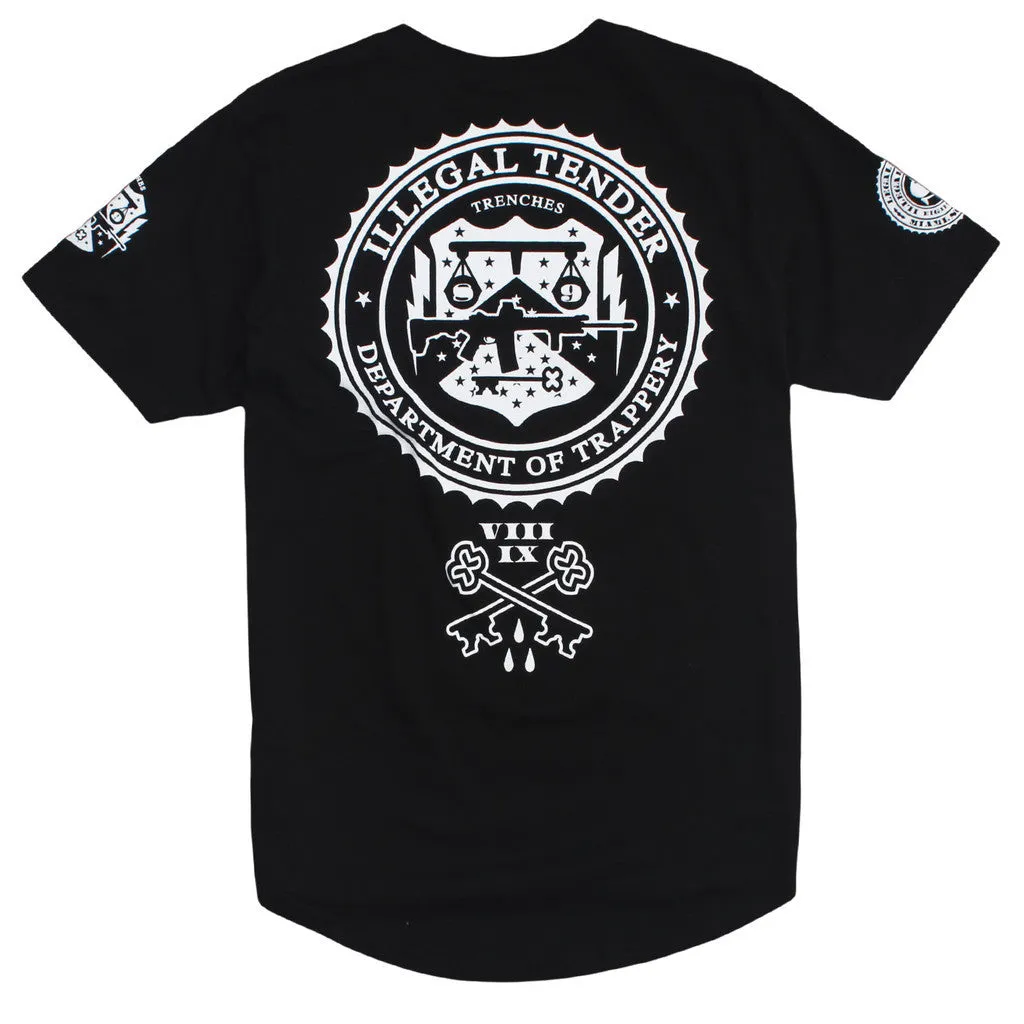 Curved Hem Legal Money T Shirt Black