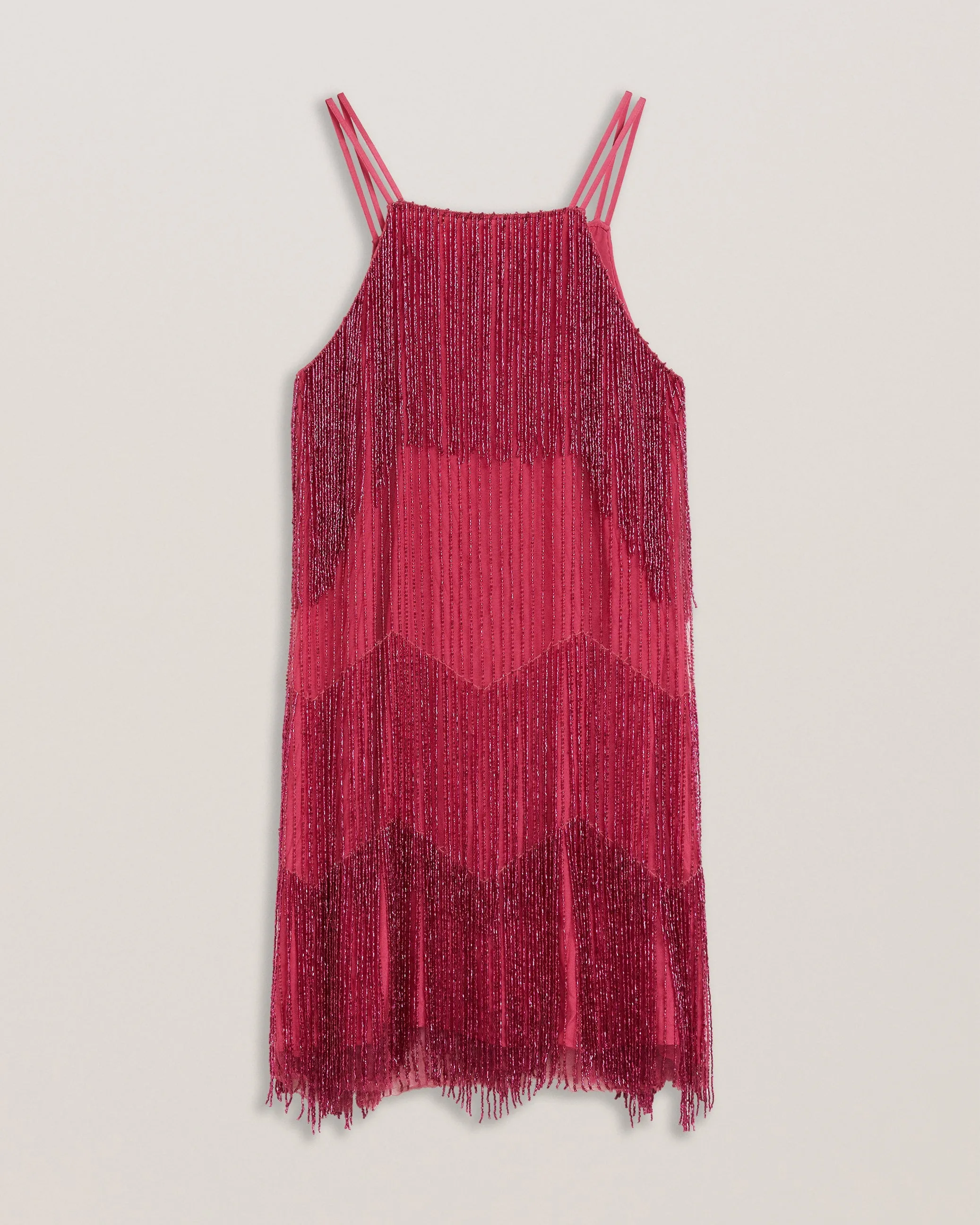 Diveria Mini Dress With Tassels Deep-Pink