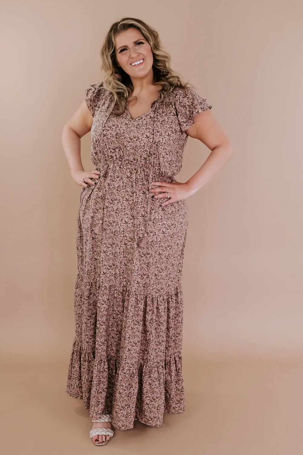 ECB Exclusive: Melody Floral Maxi Dress, Mauve