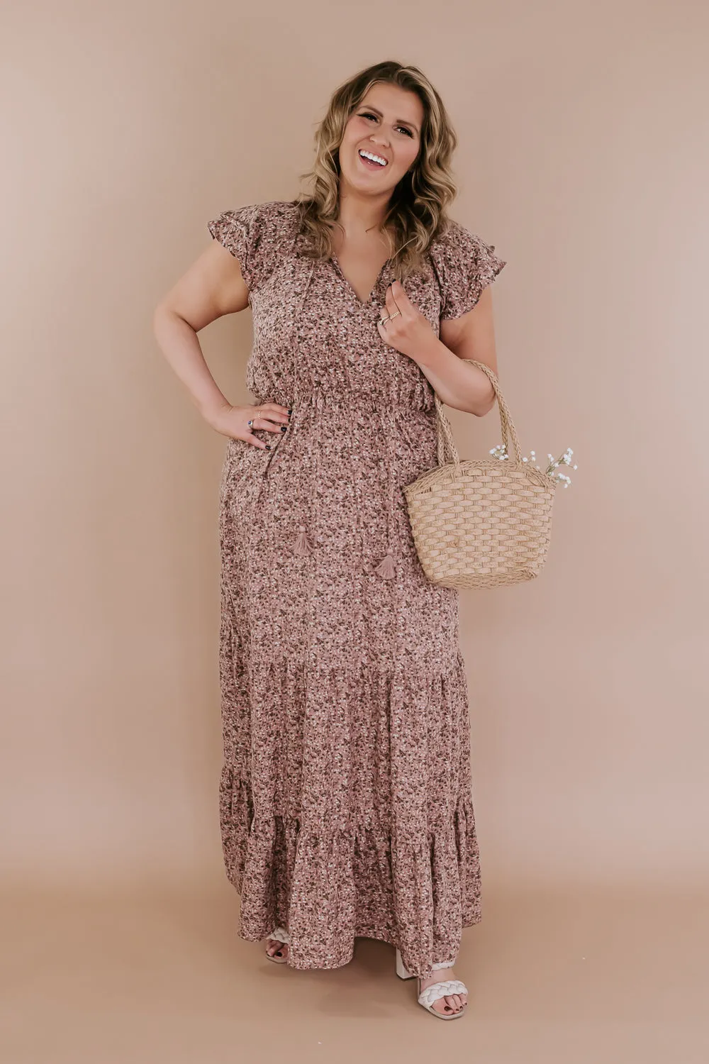 ECB Exclusive: Melody Floral Maxi Dress, Mauve