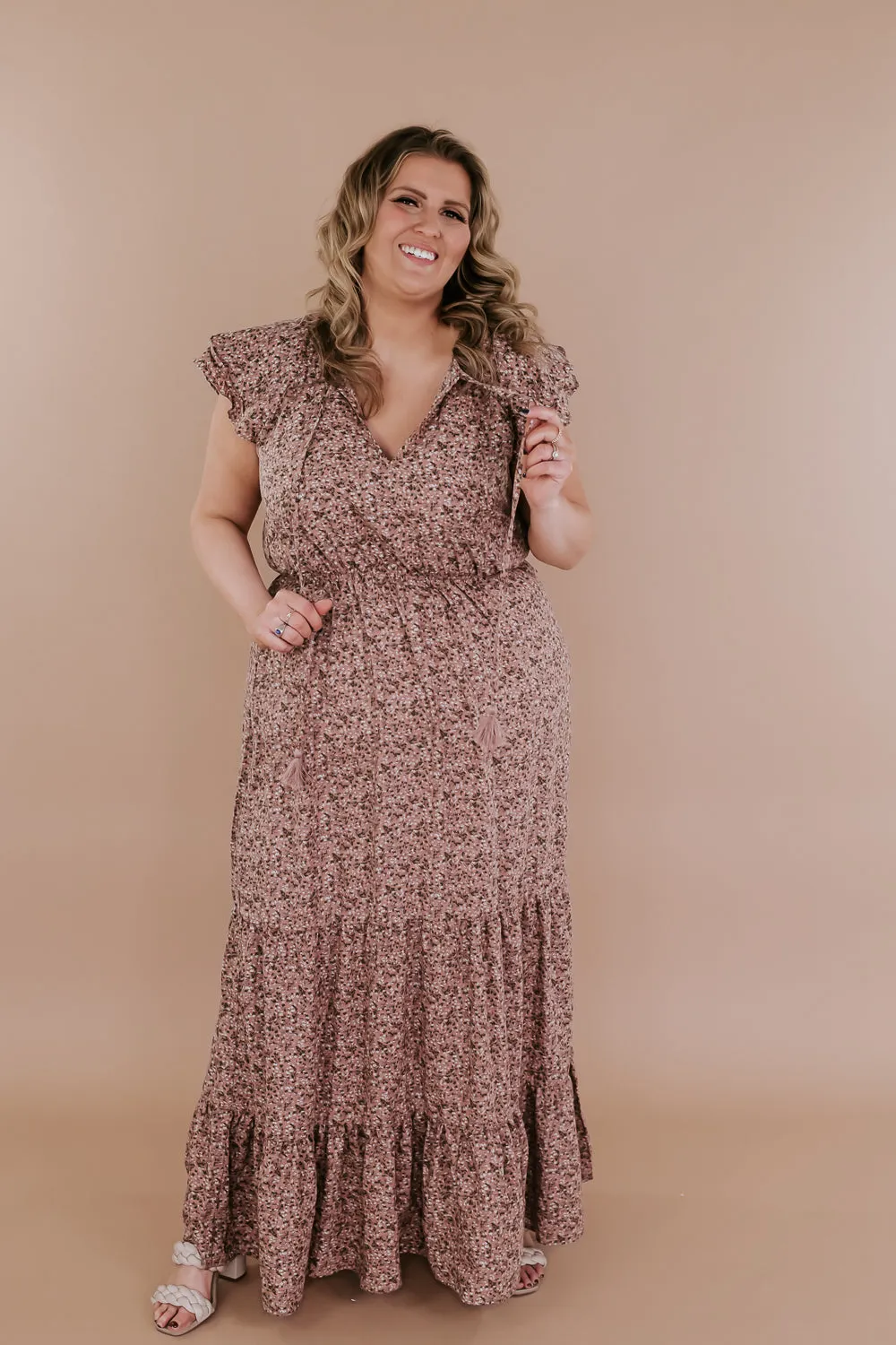 ECB Exclusive: Melody Floral Maxi Dress, Mauve