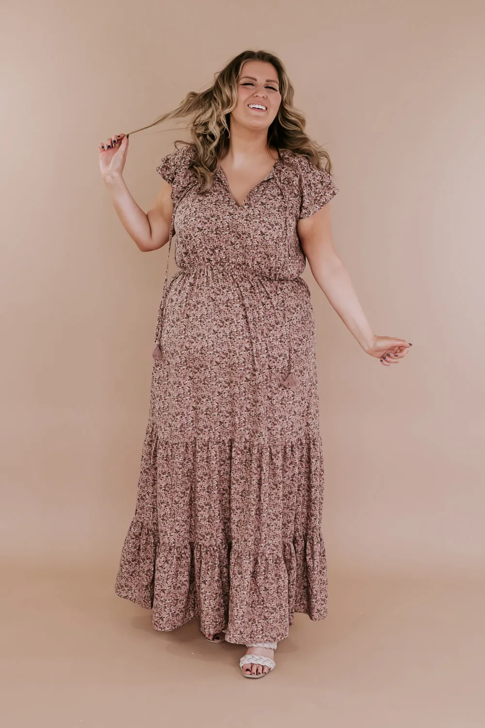 ECB Exclusive: Melody Floral Maxi Dress, Mauve