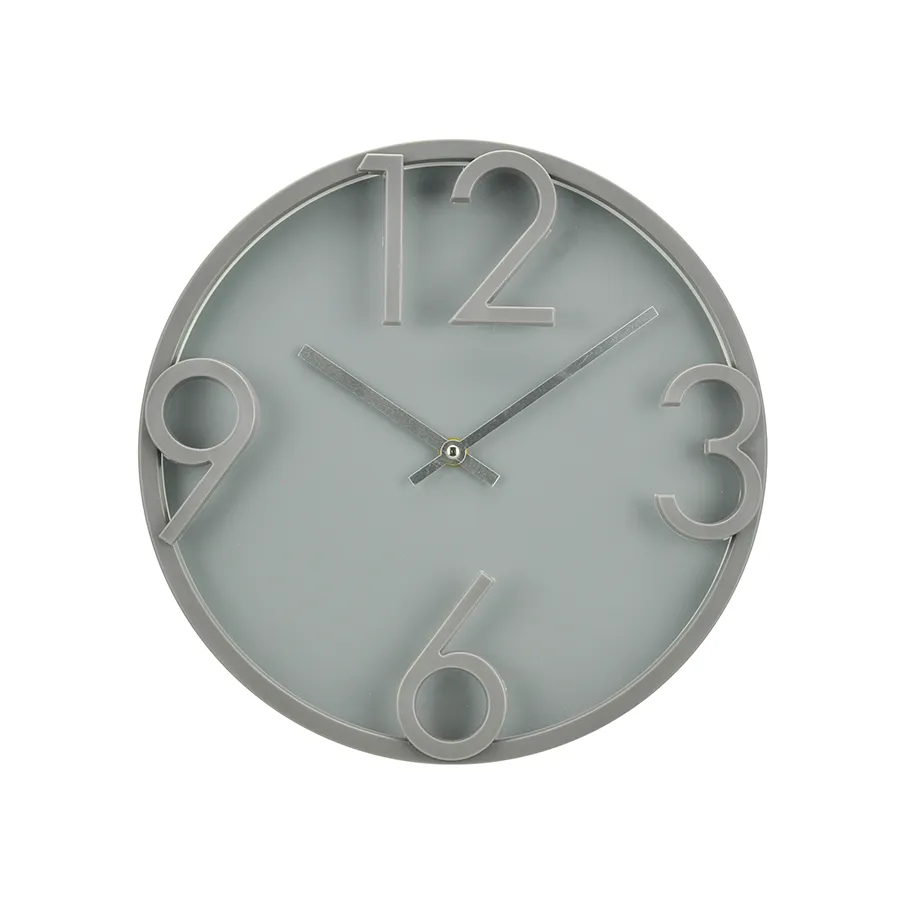 Emmie Gray Plastic Clock 30cm