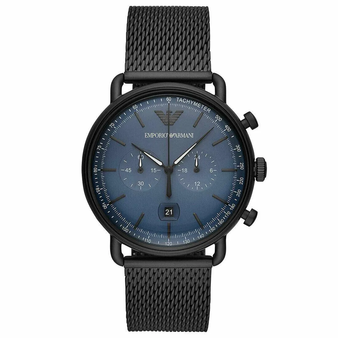 Emporio Armani AR11201 Chronograph Date Mesh Bracelet Strap Men's Watch