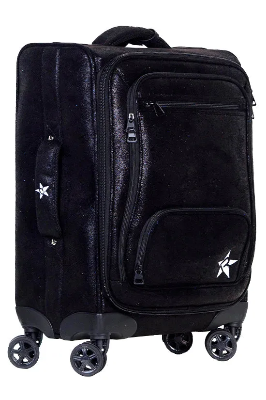 Faux Suede in Black Rebel Dream Luggage with Black Zipper