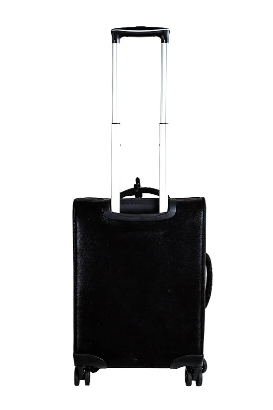 Faux Suede in Black Rebel Dream Luggage with Rainbow Zipper