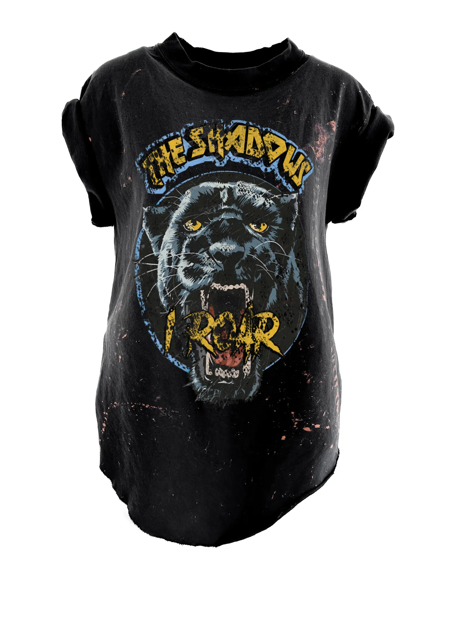 FROM THE SHADOWS I ROAR BLEACHED OUT SIDE SLIT TEE