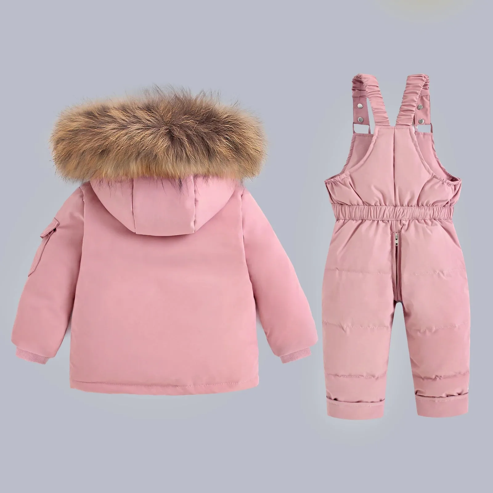 Girls Baby Pink Two Piece Snow Suit