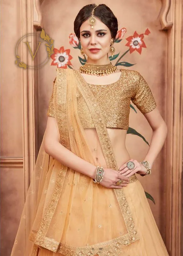 Gold Designer Lehenga with Dupatta