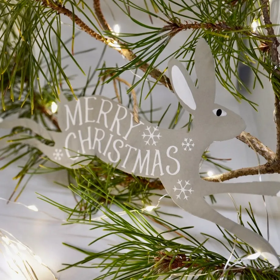 Grey Hare Christmas Sign