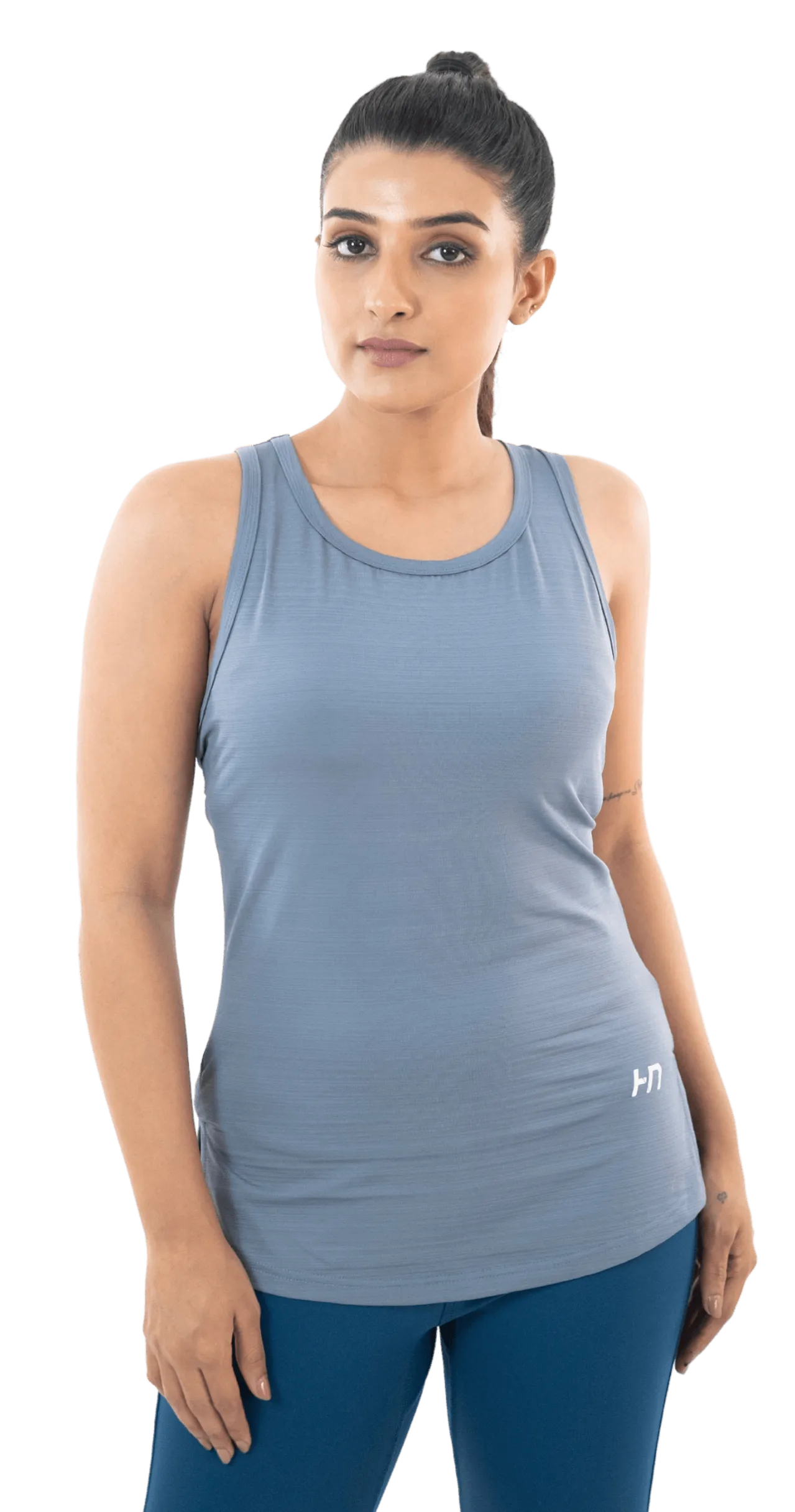 Grey Solid Tank Top