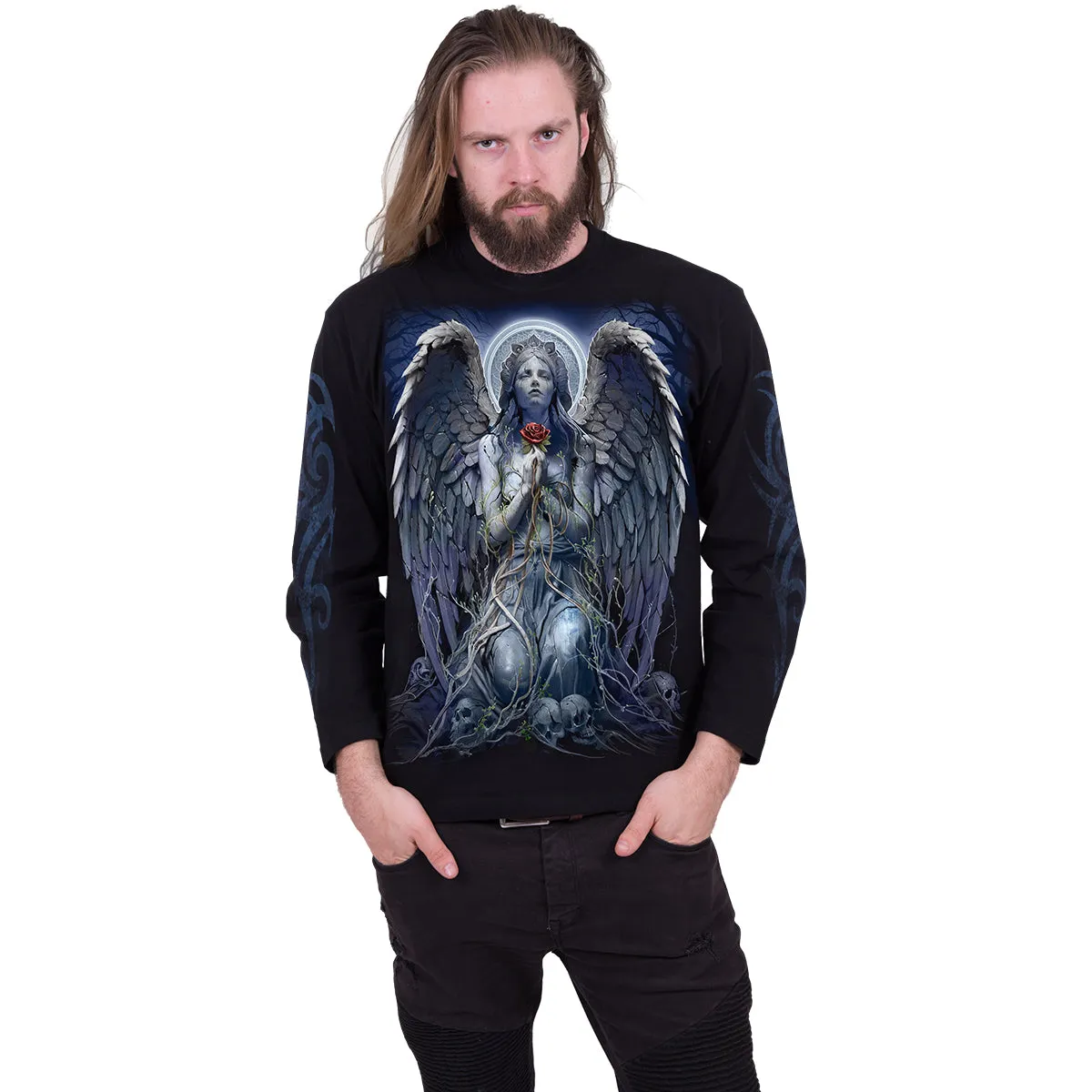 GRIEVING ANGEL - Longsleeve T-Shirt Black