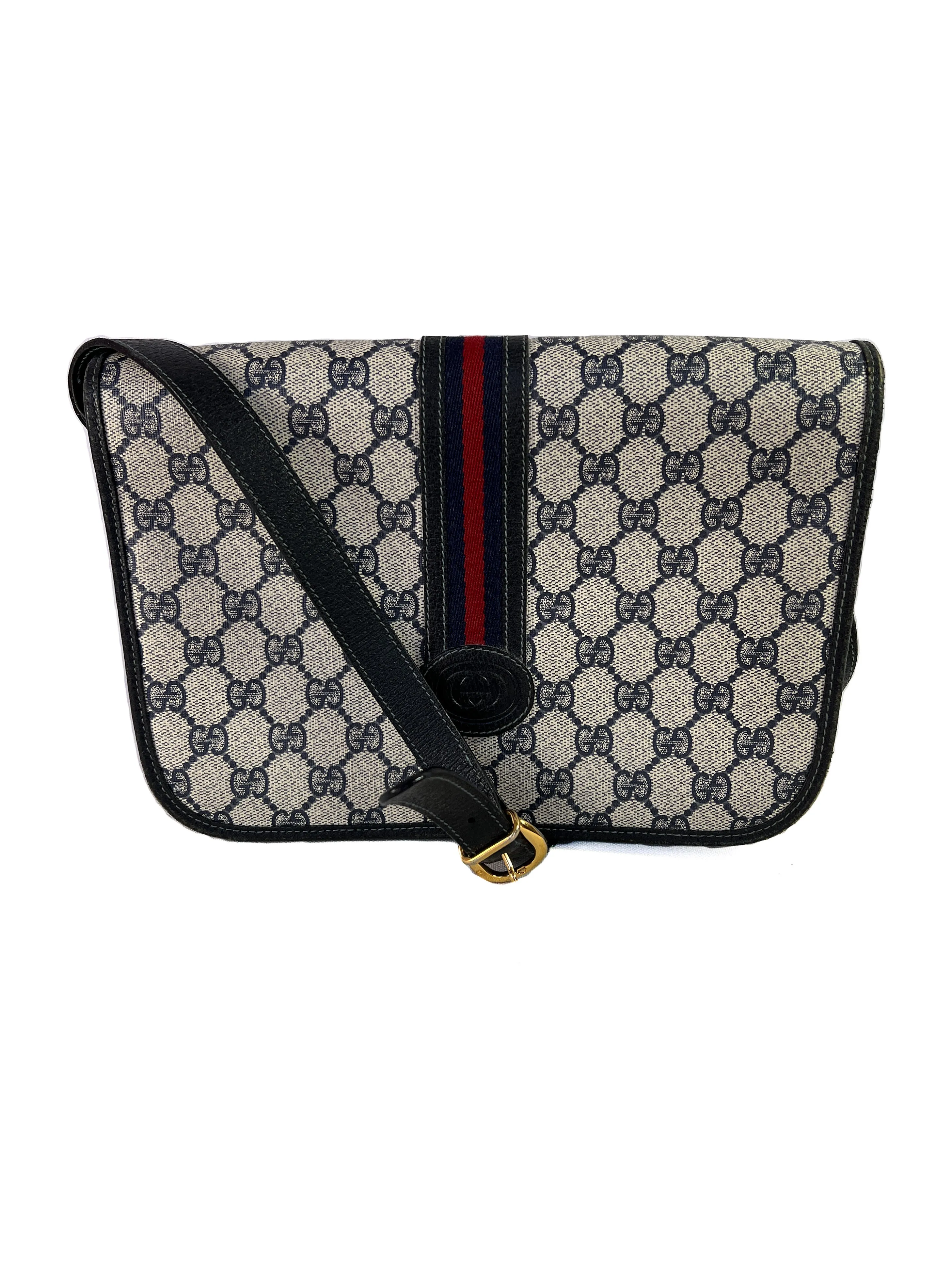 Gucci vintage blue monogram crossbody