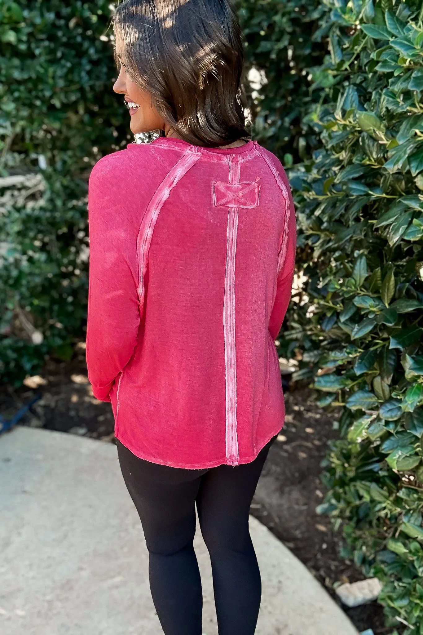 Here's The Scoop Ruby Washed Long Sleeve Top