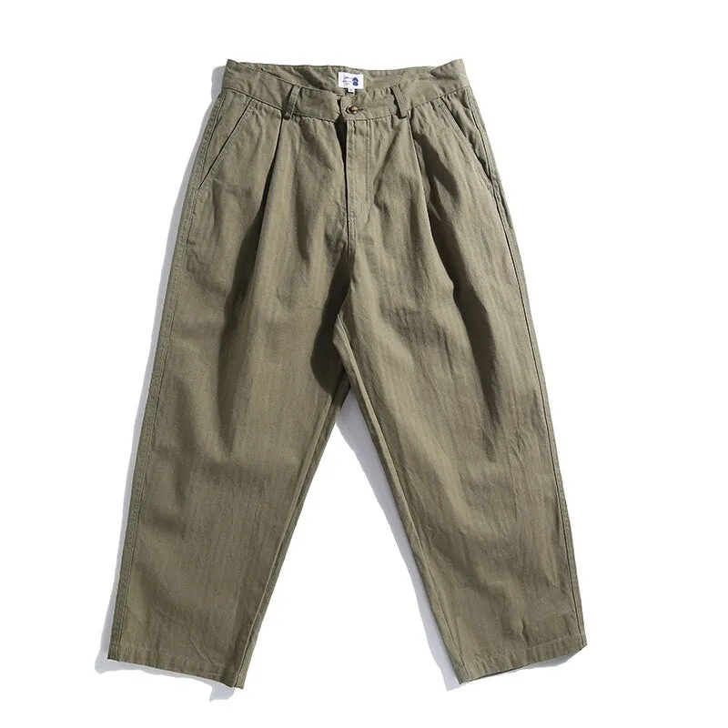 Herringbone Twill Tapered Pants