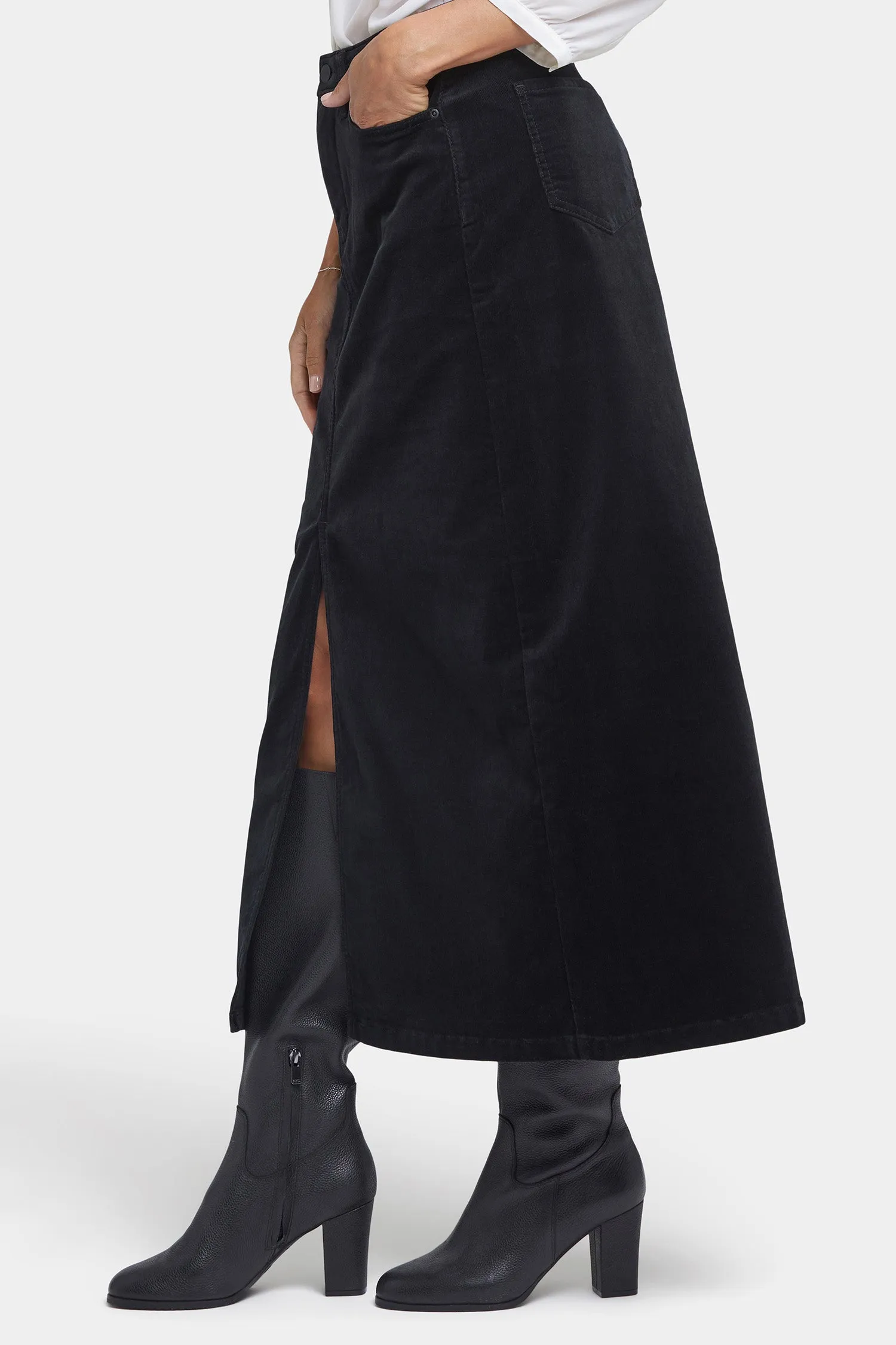 High Rise Long Skirt - Black