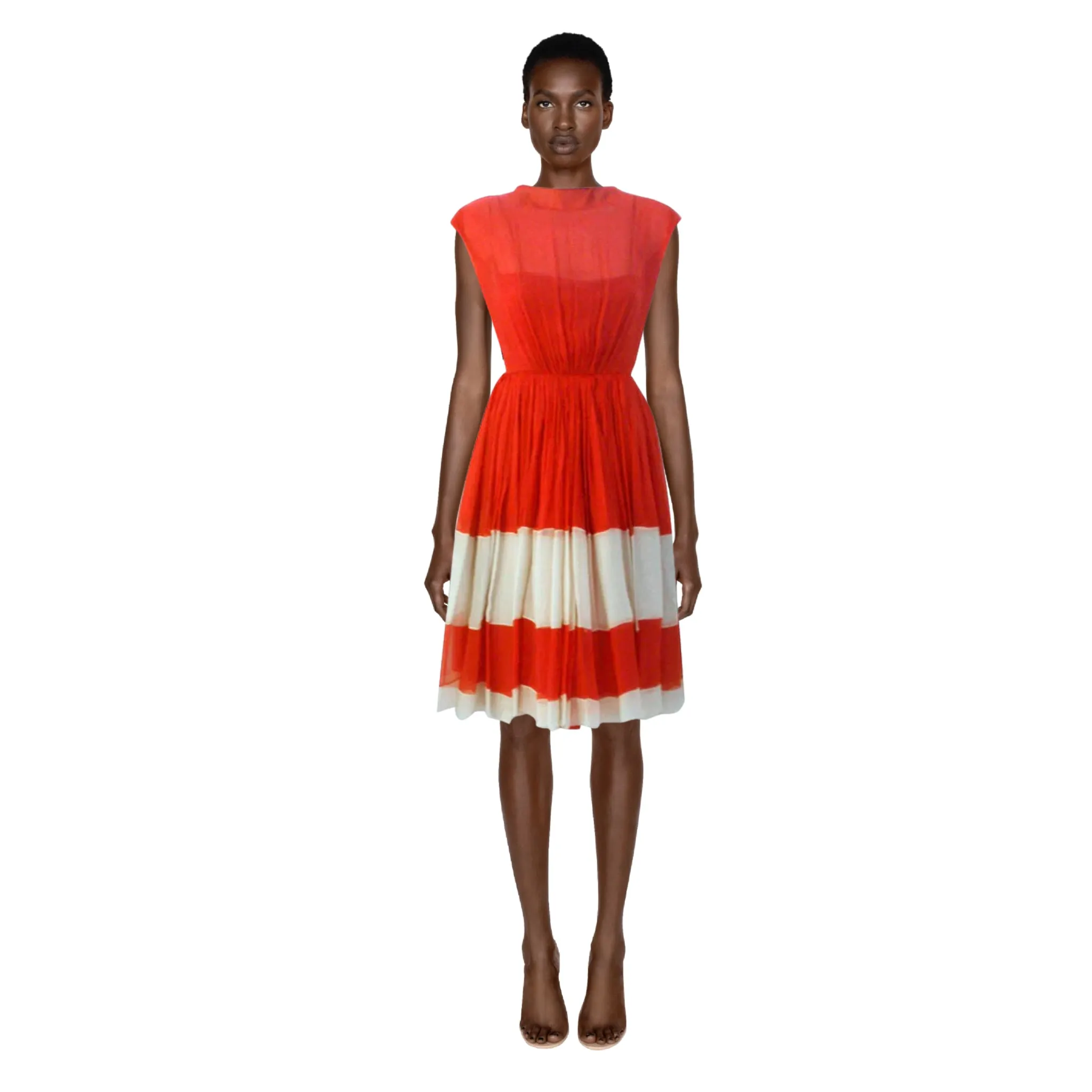 James Galanos for Amelia Gray Red Chiffon Cocktail Dress | 26