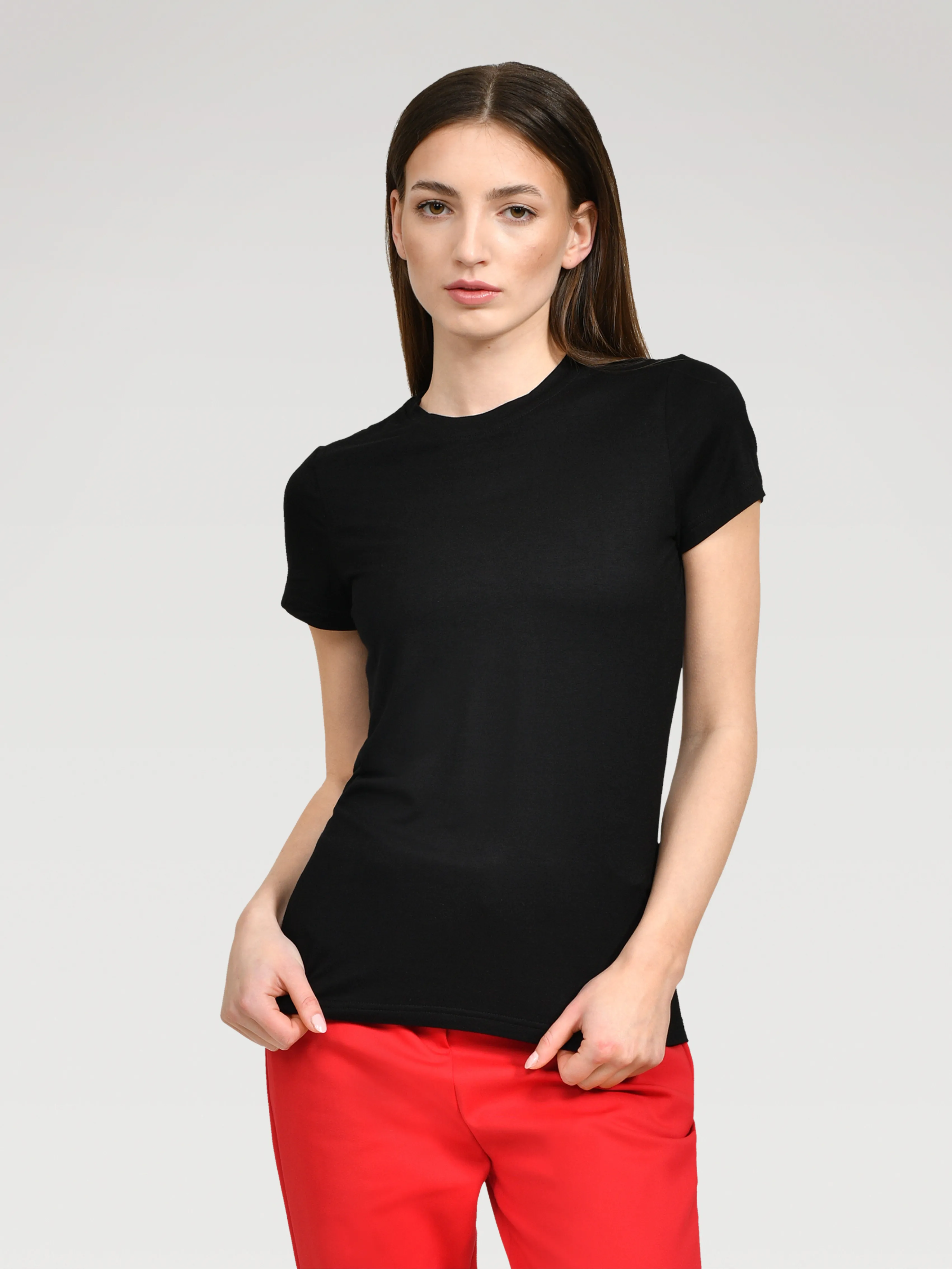 JERSEY CLASSIC T-SHIRT "FRANCA" IN BLACK