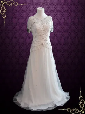 Jeweled Retro Hollywood Wedding Dress Vintage Wedding Dress | Danielle