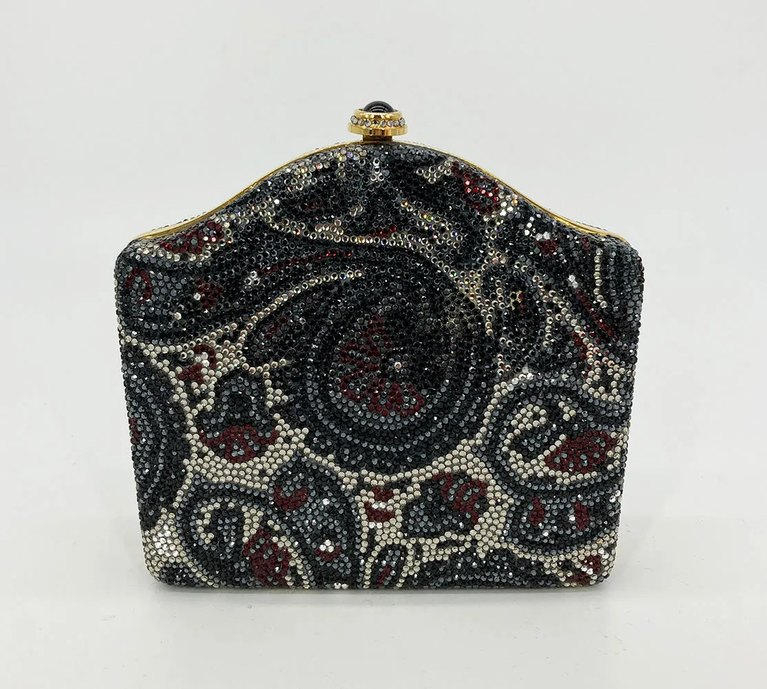 Judith Leiber Vintage Gray Paisley Minaudiere