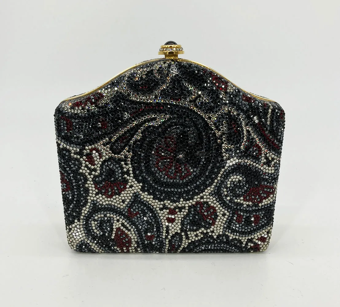 Judith Leiber Vintage Gray Paisley Minaudiere