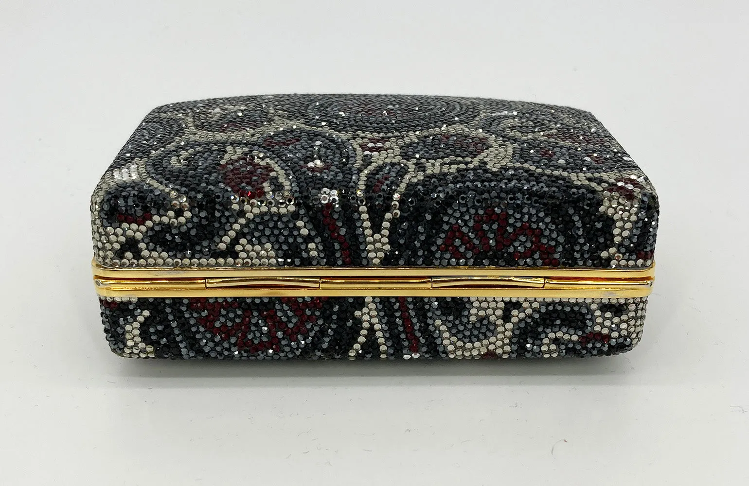 Judith Leiber Vintage Gray Paisley Minaudiere