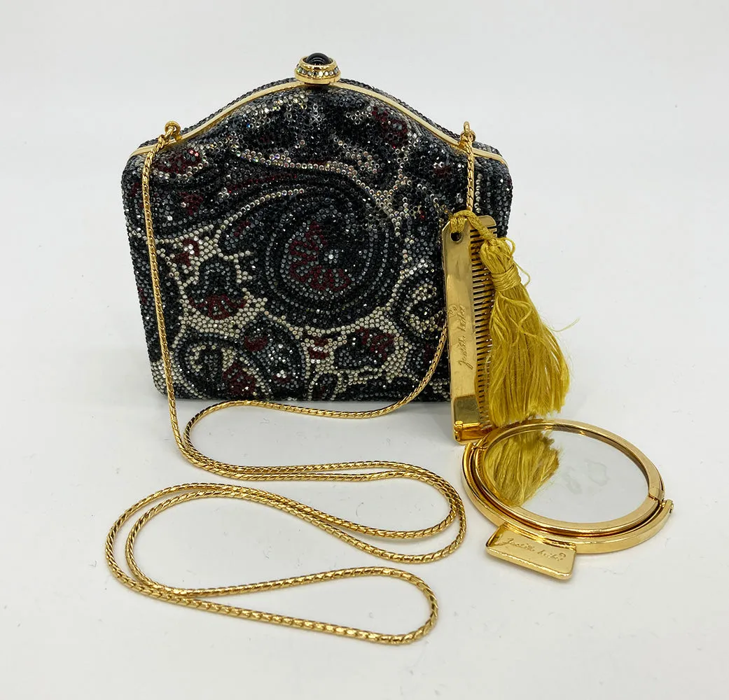 Judith Leiber Vintage Gray Paisley Minaudiere