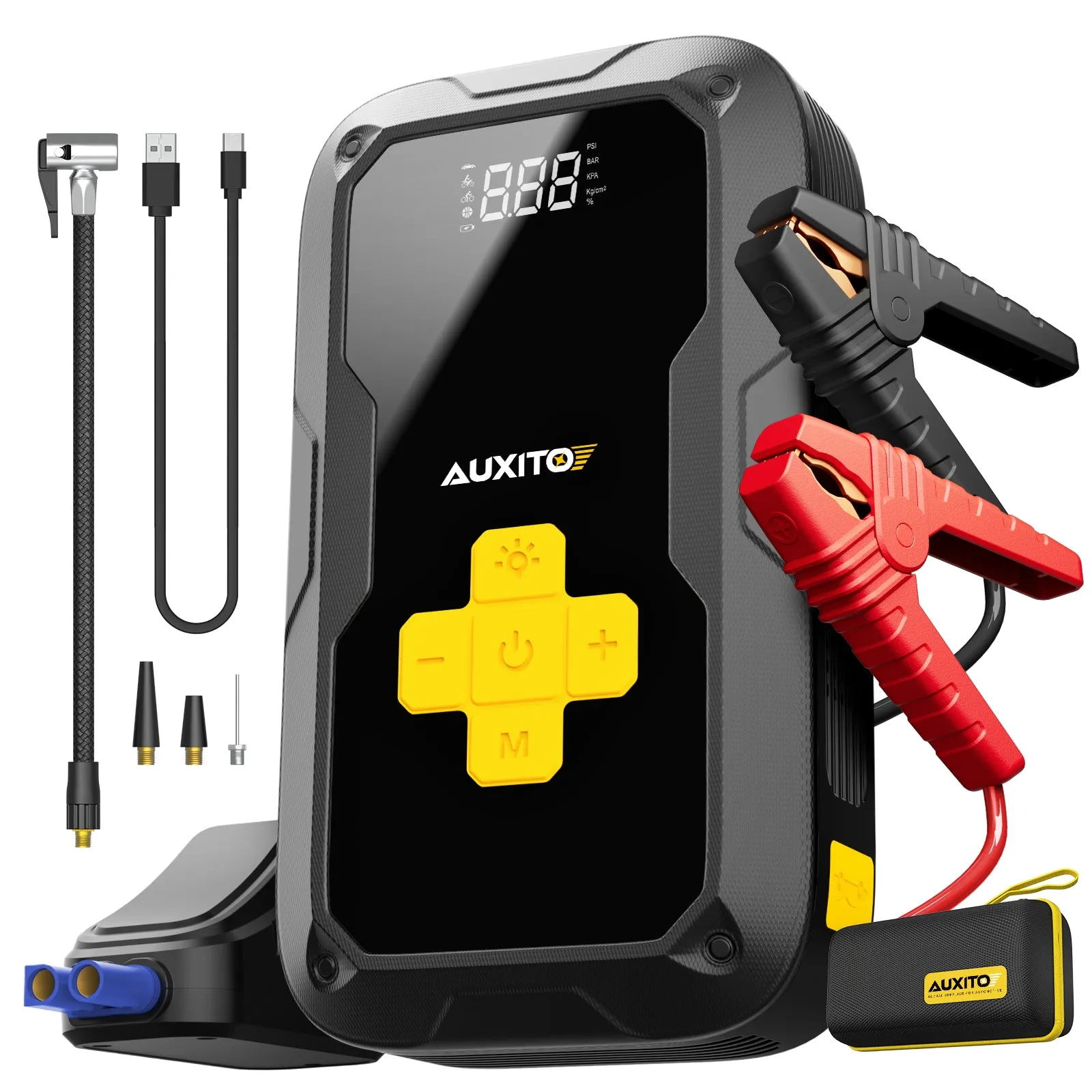 Jump Starter with Air Compressor, 3500A Portable Car Jump Starter, 120 PSI Tire Inflator, 12V Jump Box for All Gas/8L Diesel Engine