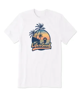 Life is Good Boating Landscape Crusher-LITE Tee - Cloud White