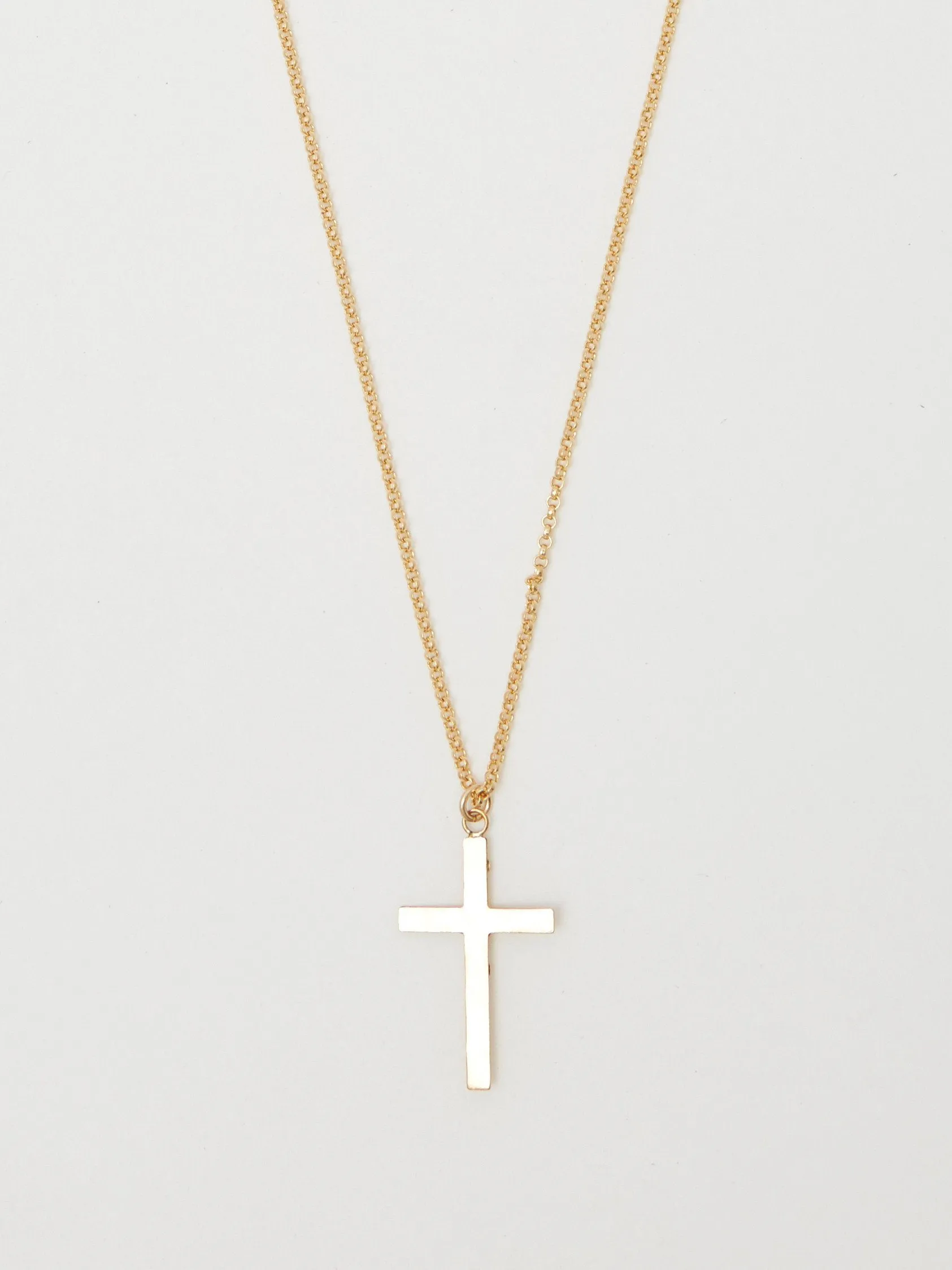 Long Roller Cross Necklace