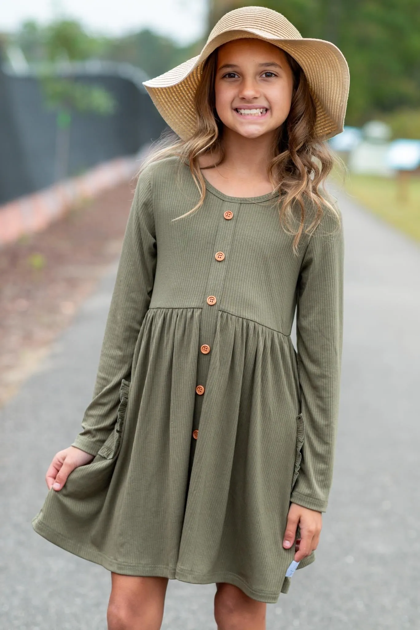 LONG SLEEVE BASIC RIBBED DRESSES - EXTRAS