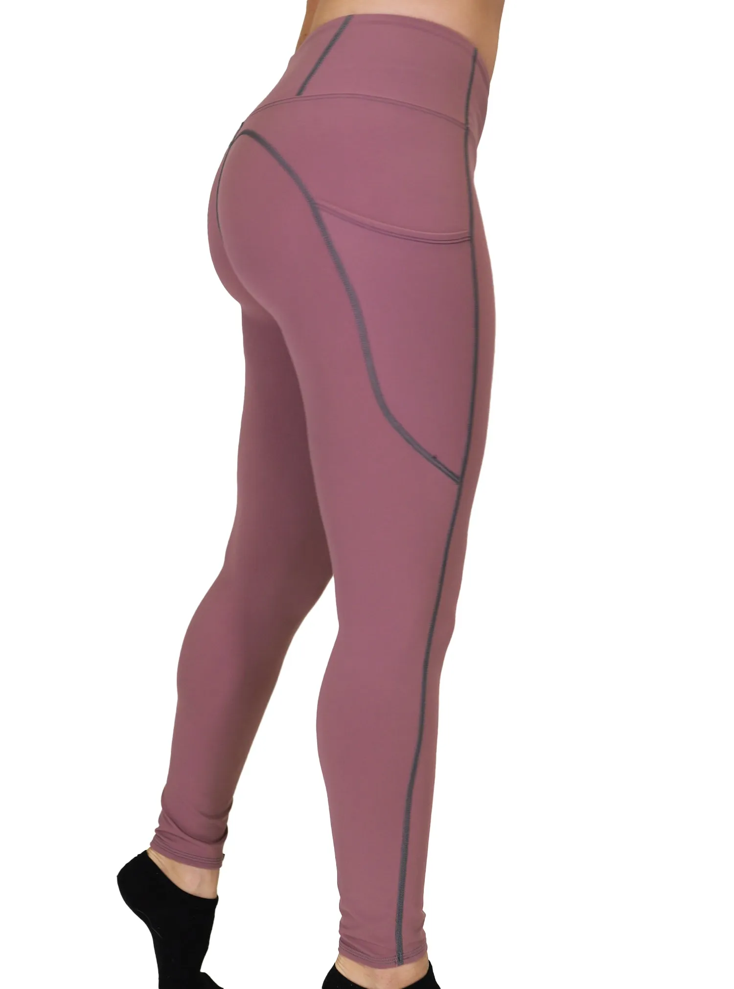 MAUVE POCKETED RIDING LEGGING