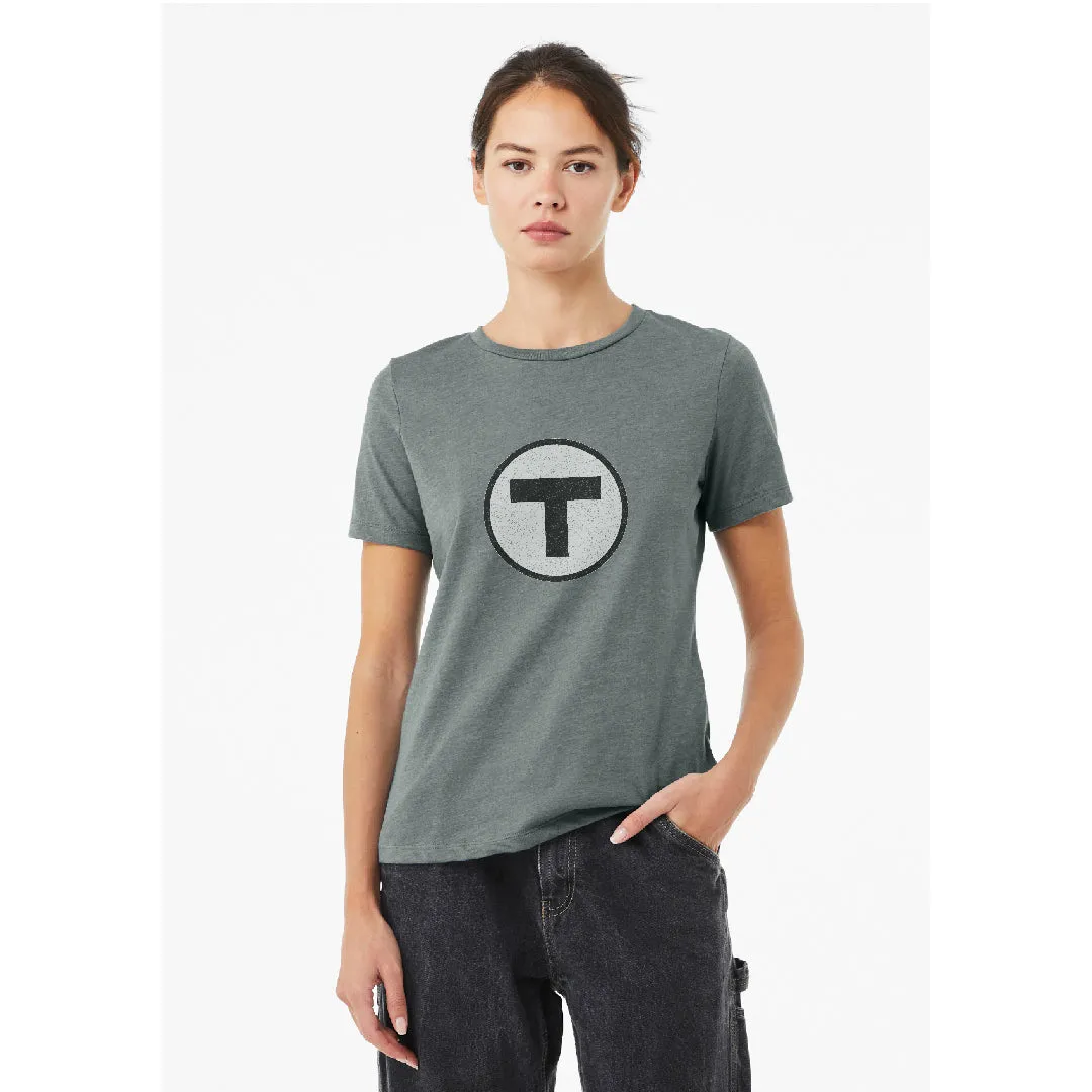 MBTA T Logo Gray T-Shirt (ADULT LADIES)