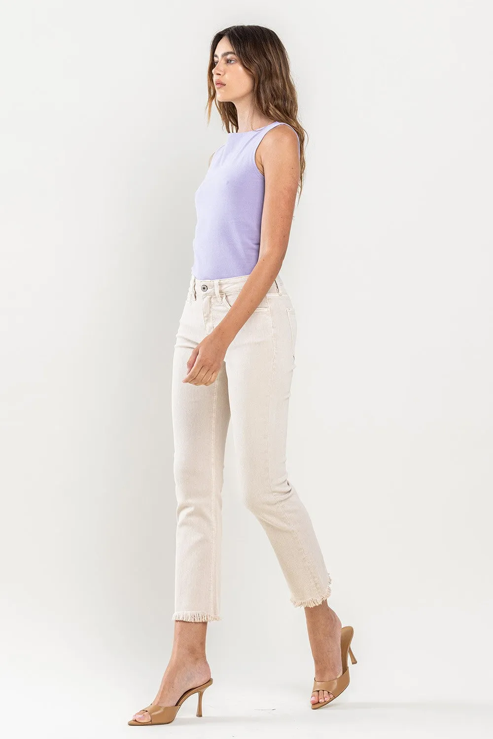 Melissa Mid Rise Crop Straight Jeans by Vervet