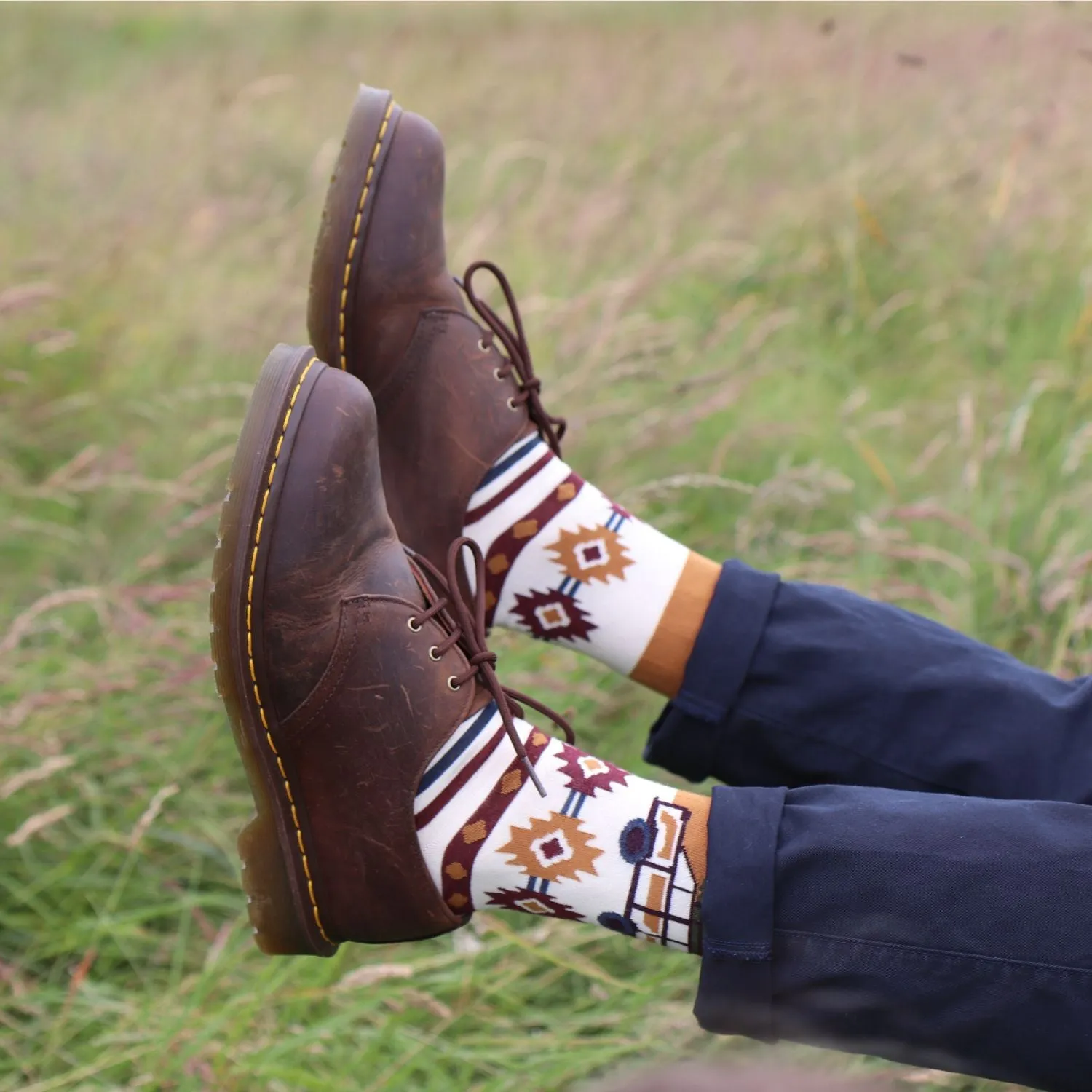 Men's Aztec Campervan Cotton Socks