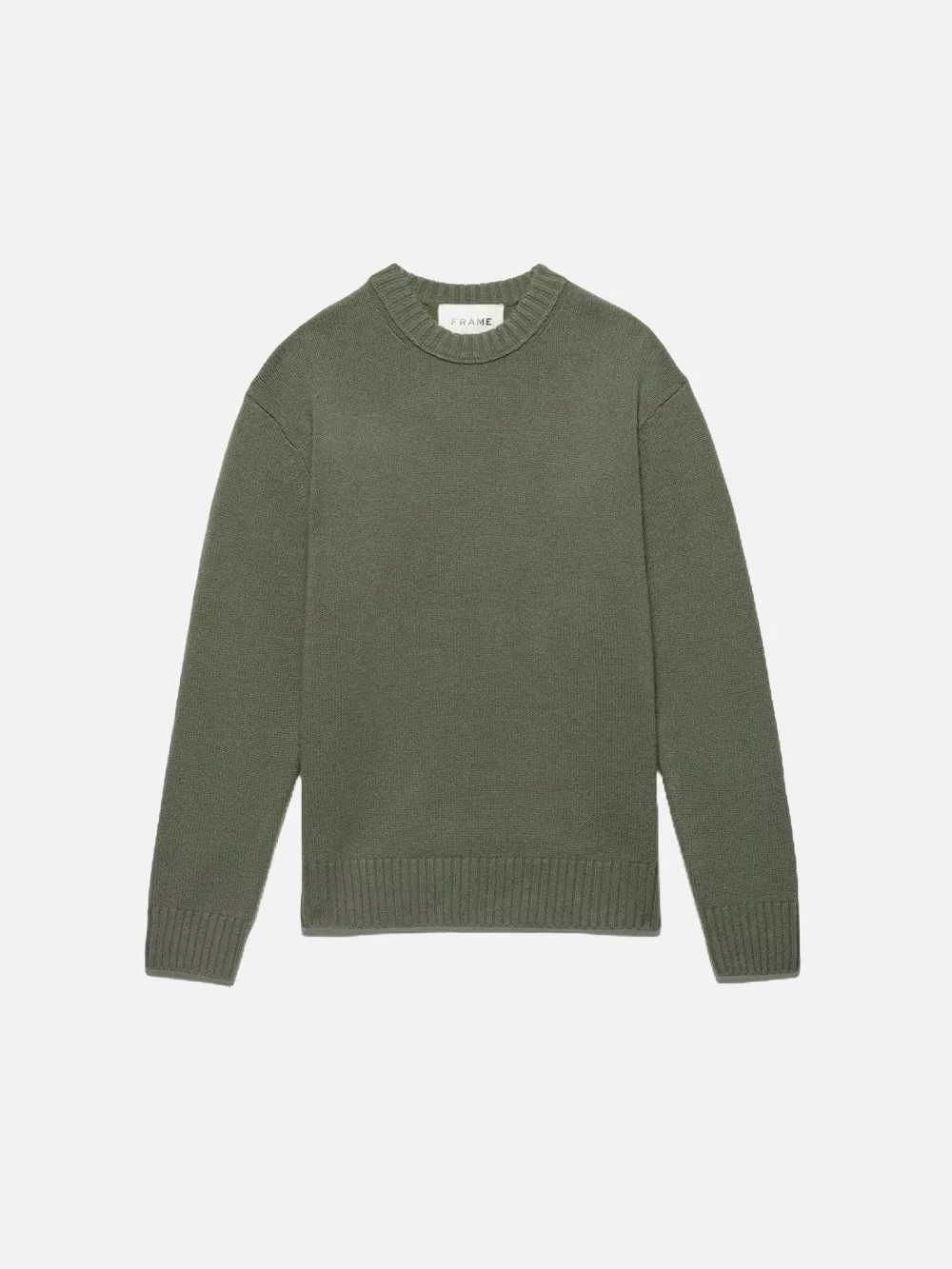 Men's Cashmere Crewneck Sweater -- Khaki Green