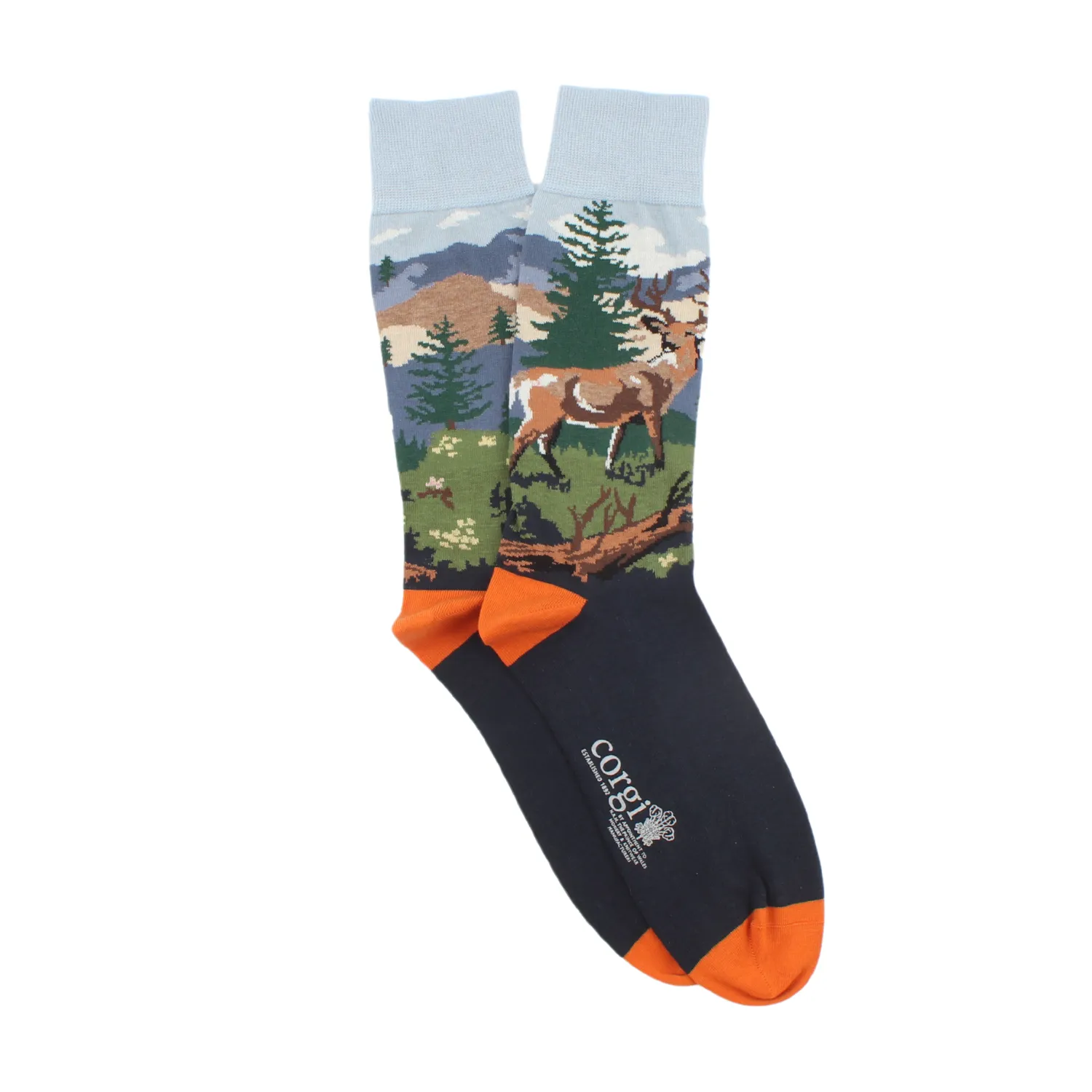 Men's Deer Scene Cotton Socks