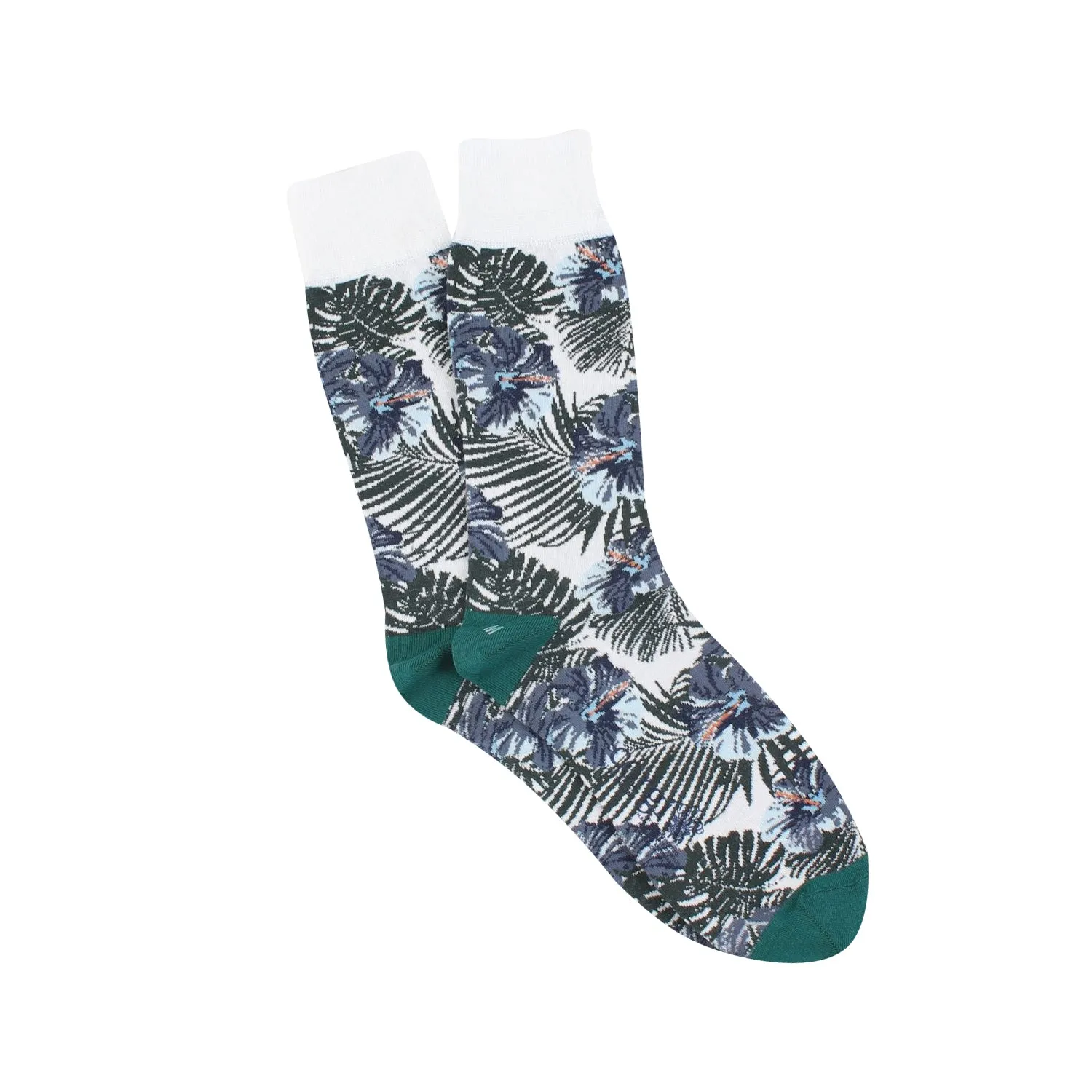 Men's Hibiscus Floral Cotton Socks