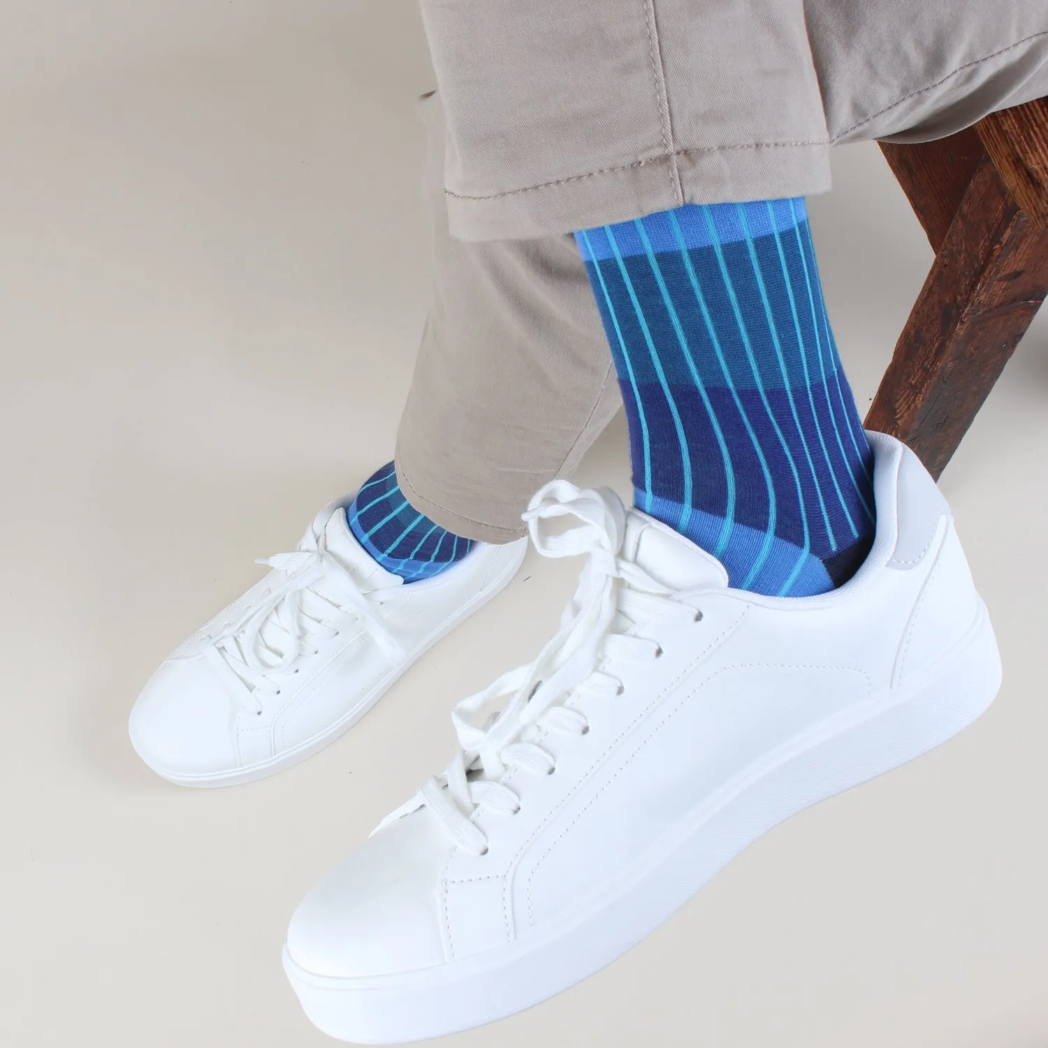 Men's Neon Flash Striped Cotton Socks