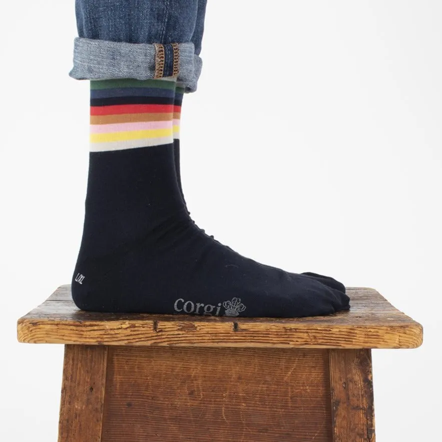 Men's Rainbow Striped Cotton Socks