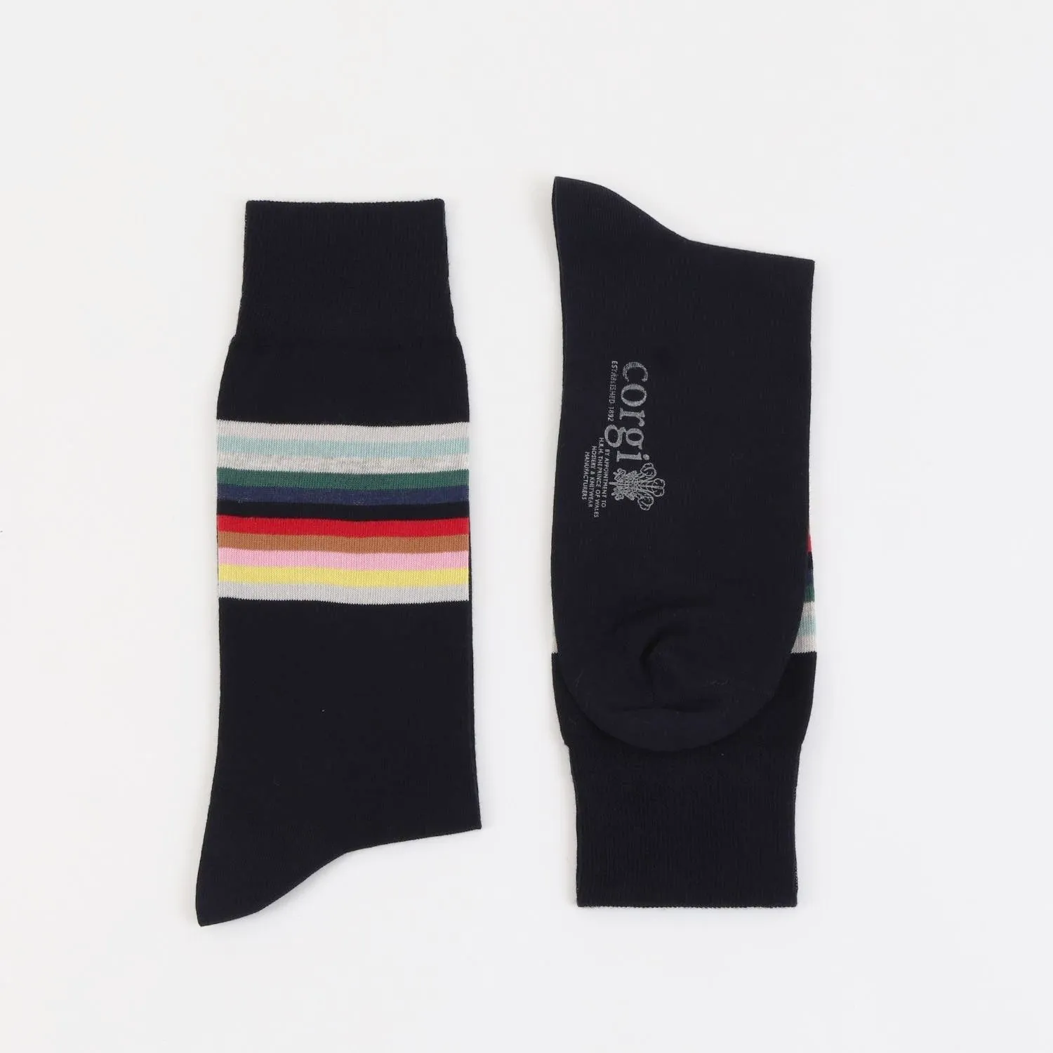 Men's Rainbow Striped Cotton Socks