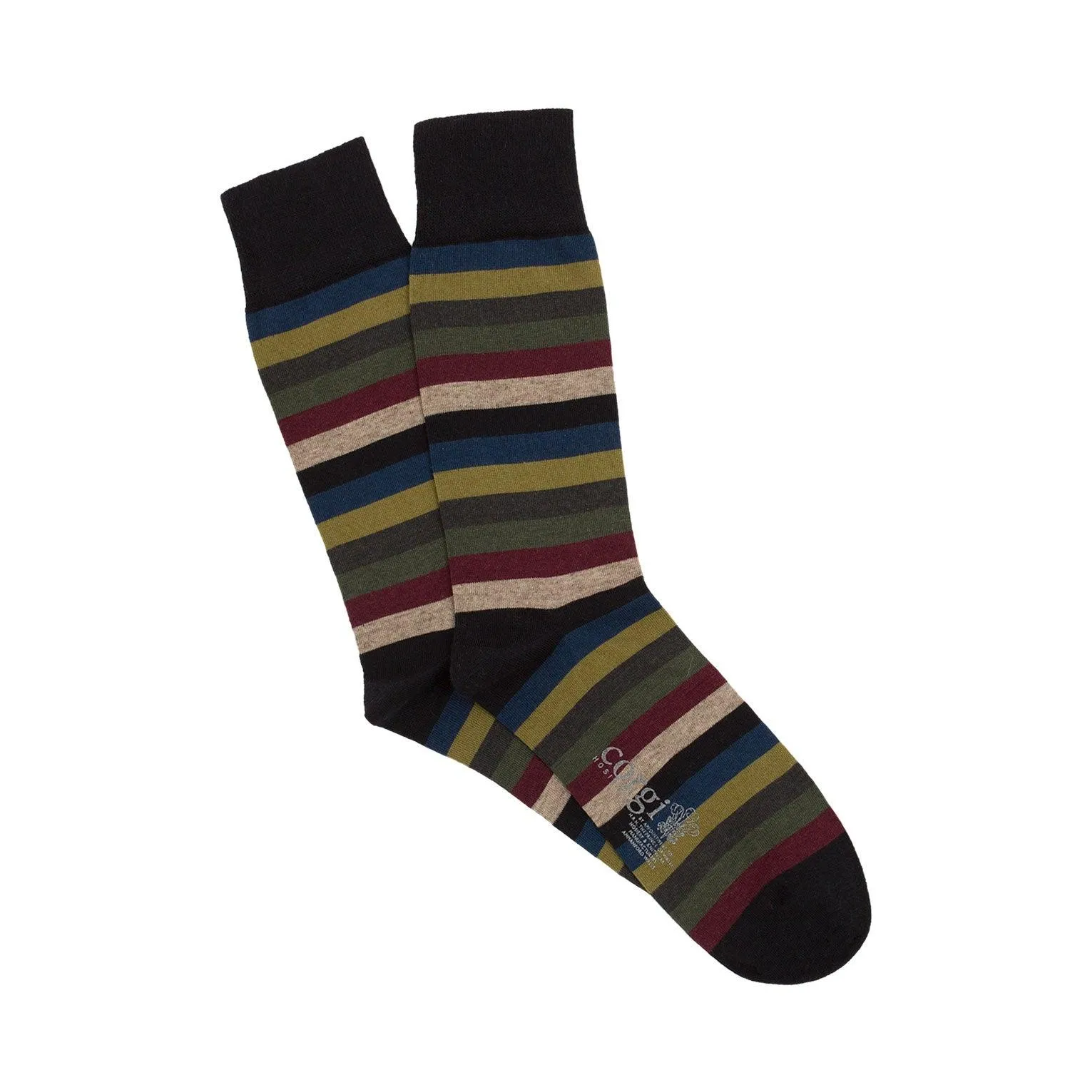 Men's Striped Cashmere Blend Socks