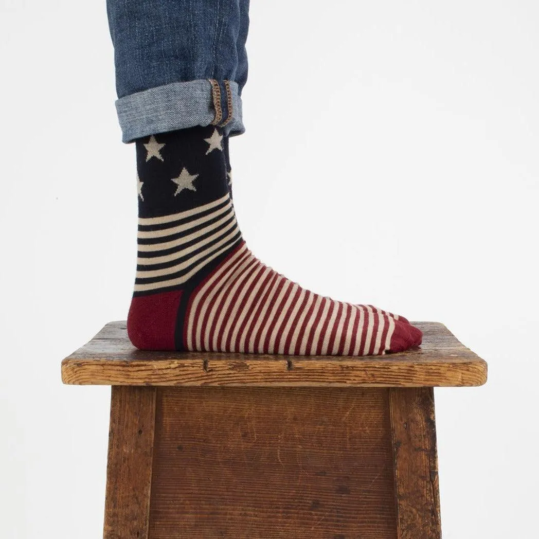 Men's Vintage American Flag Merino Wool Socks